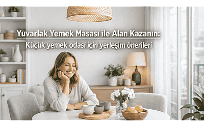 Yuvarlak Yemek Masası ile Alan Kazanın: Küçük yemek odası için yerleşim önerileri